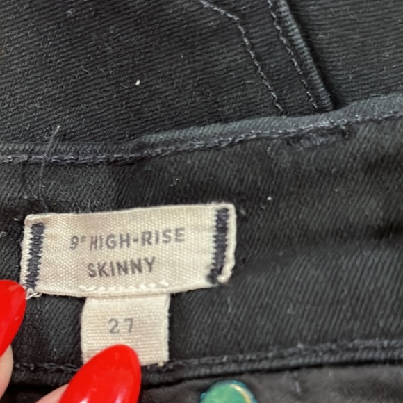 MADEWELL 9” HIGH RISE SKINNY BLACK SIZE 27 - Picture 10 of 11